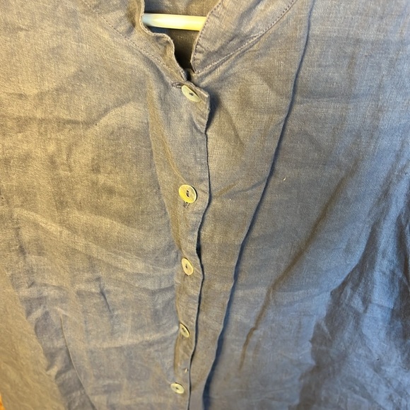 Bryn Walker Sleeveless Linen Shirt Womens Md Button Up Casual USA Blue summer - Picture 8 of 10